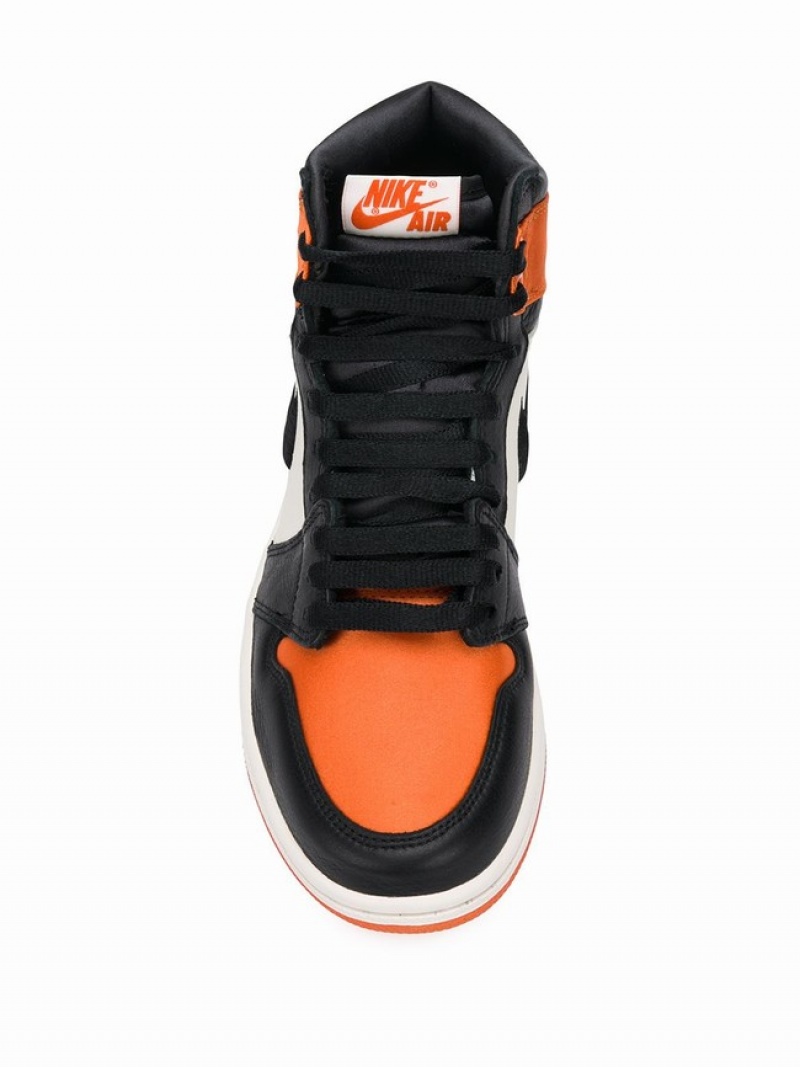 Nike RE High OG SL Satin Shattered Backboard Women's Air Jordan 1 Black / Orange | QGVHOPB-60