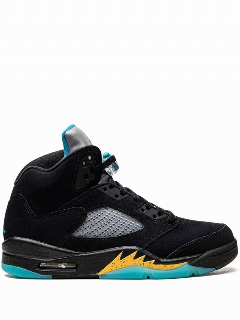 Nike Retro Aqua Men\'s Air Jordan 5 Black | EDHLJGI-37