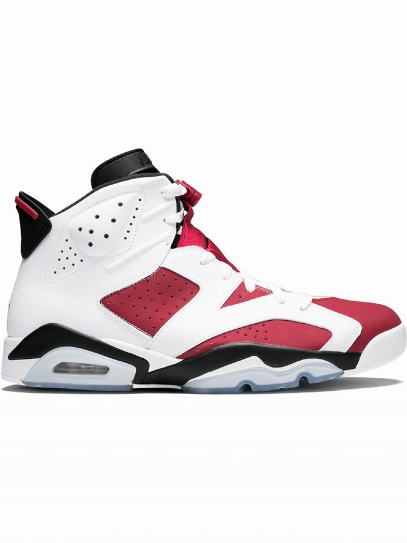 Nike Retro Carmine Men\'s Air Jordan 6 White / Red | QEINWSF-50