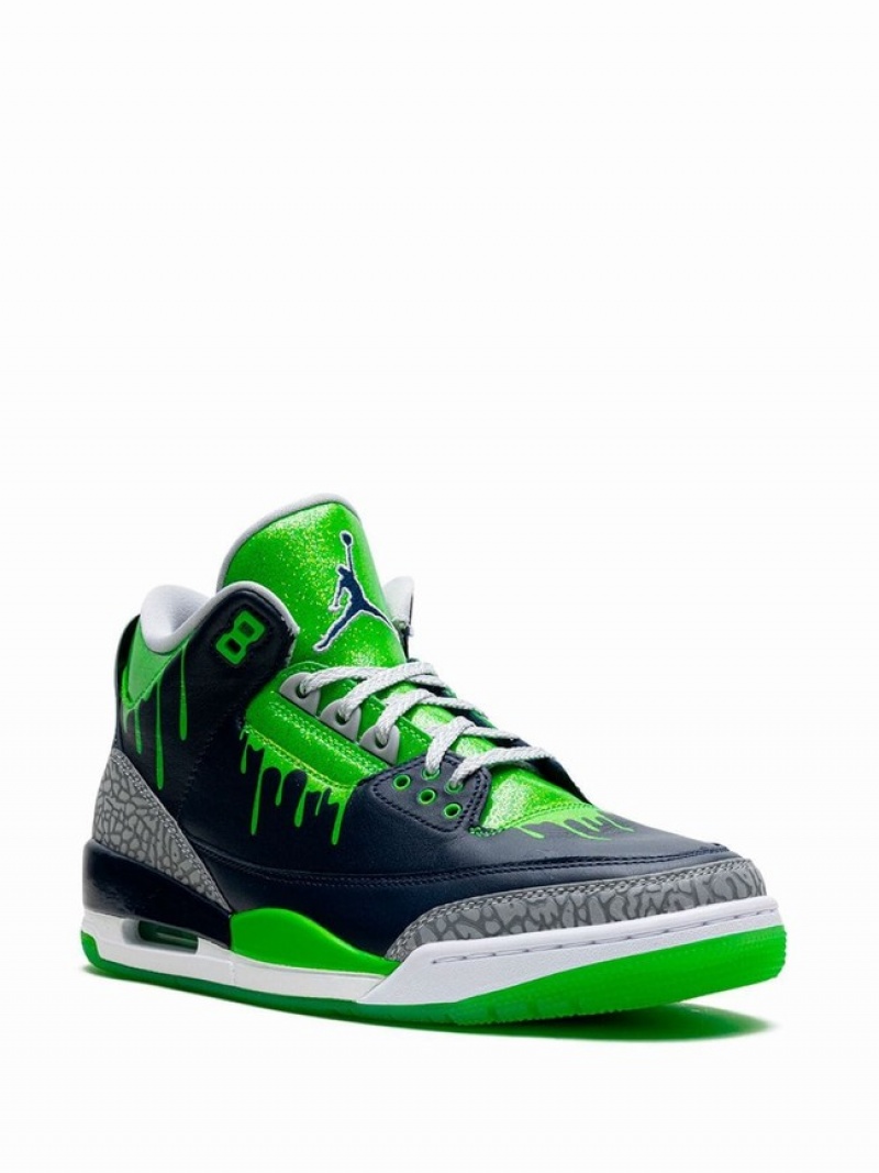 Nike Retro Doernbecher Hugo Men's Air Jordan 3 Black / Green | XRUELDQ-15