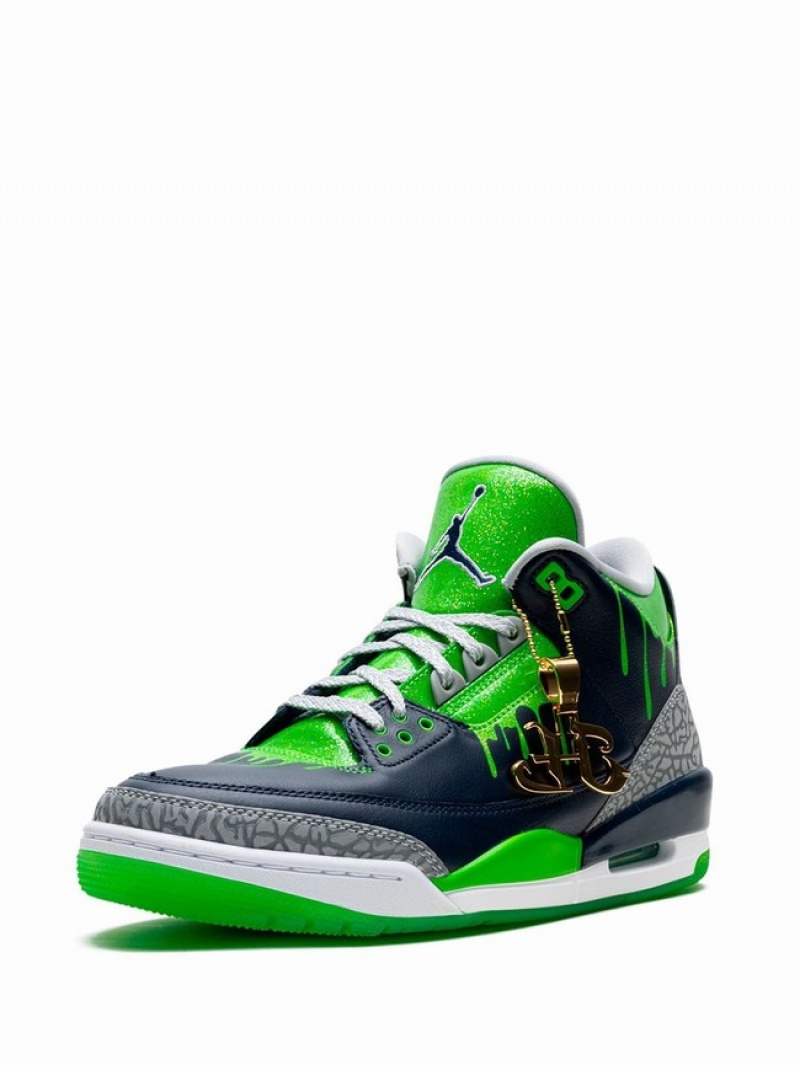 Nike Retro Doernbecher Hugo Men's Air Jordan 3 Black / Green | XRUELDQ-15