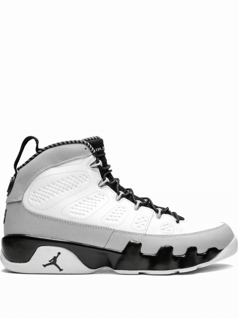 Nike Retro Genuine Leather Men\'s Air Jordan 9 White / Grey | ERJQDMS-10