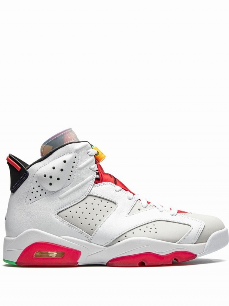 Nike Retro Hare Women\'s Air Jordan 6 White / Red | IEKMGXN-43