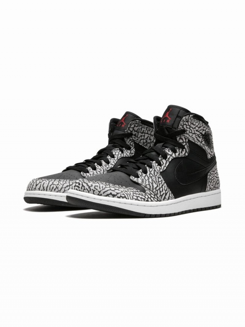 Nike Retro High Elephant Print Men's Air Jordan 1 Black / Grey | KZVCFBY-36