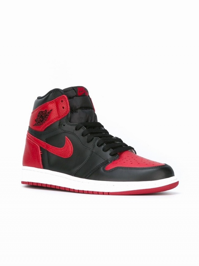 Nike Retro High OG Banned bred Men's Air Jordan 1 Black / Red | LFVSAKR-61