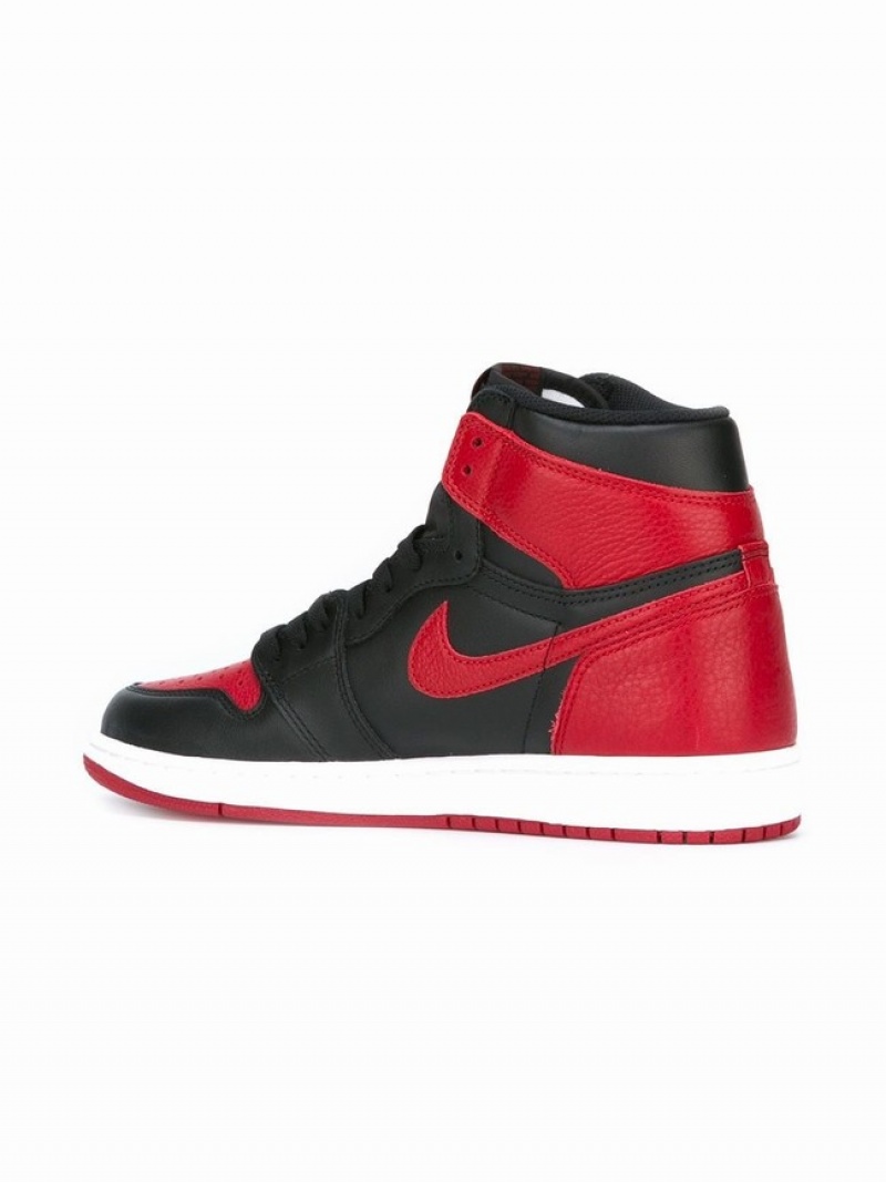 Nike Retro High OG Banned bred Men's Air Jordan 1 Black / Red | LFVSAKR-61