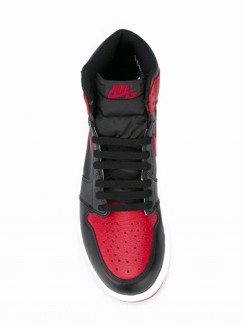 Nike Retro High OG Banned bred Men's Air Jordan 1 Black / Red | LFVSAKR-61