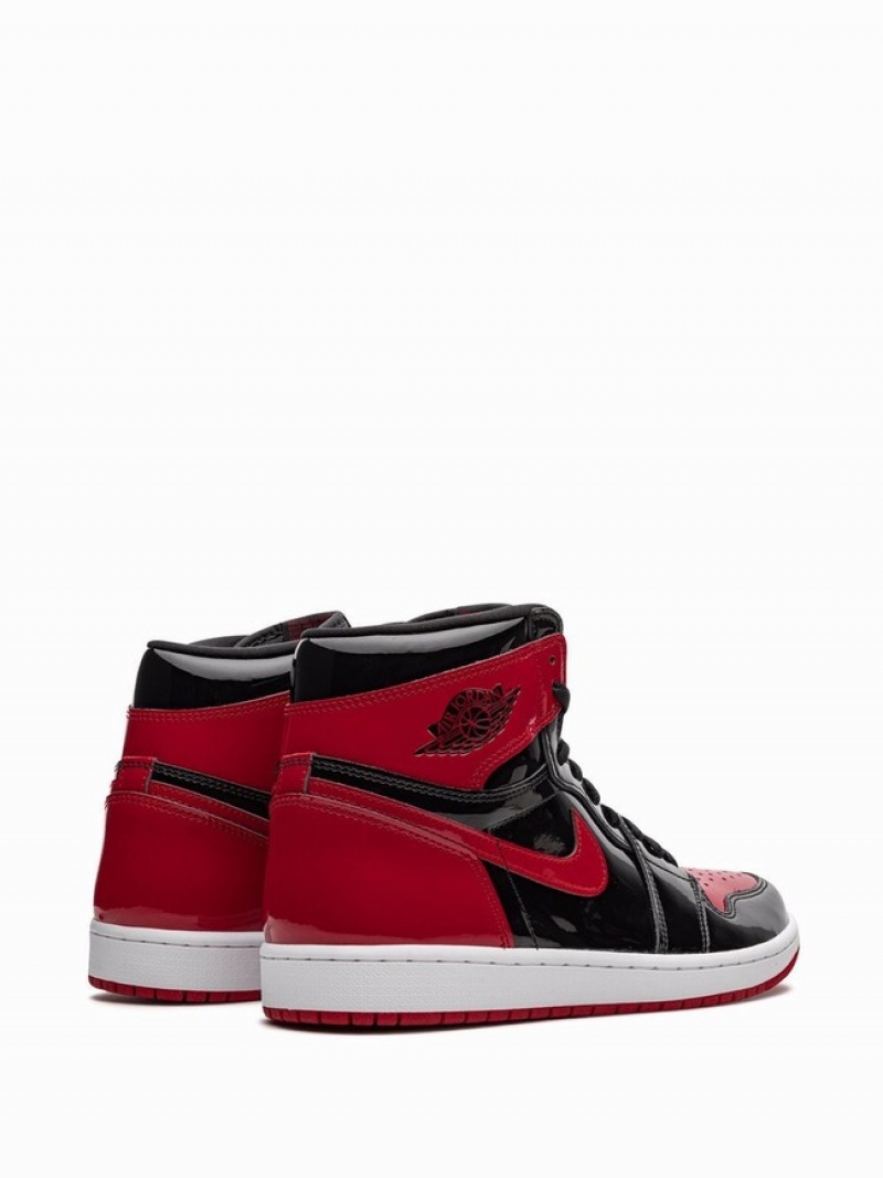 Nike Retro High OG Bred Patent Men's Air Jordan 1 Black / Red | YMZOWHT-52