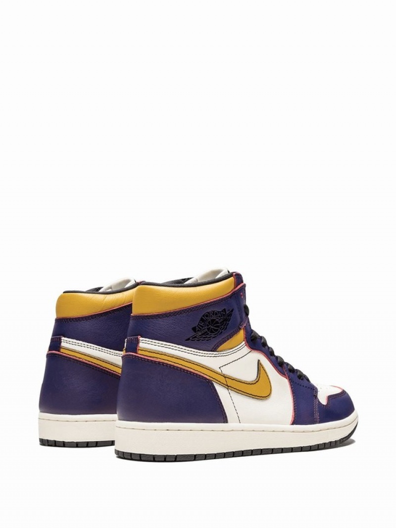 Nike Retro High OG LA To Chicago Women's Air Jordan 1 Purple / White / Yellow | ZMKGHRU-58