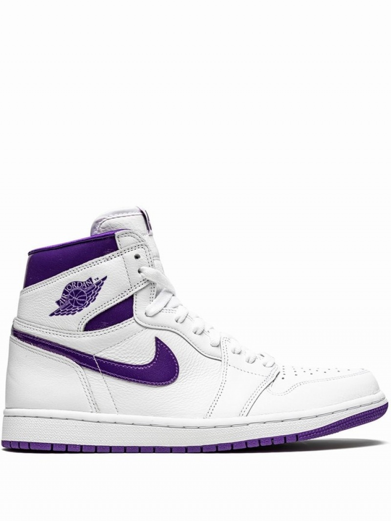 Nike Retro High Women\'s Air Jordan 1 White / Purple | AEDIGOC-45