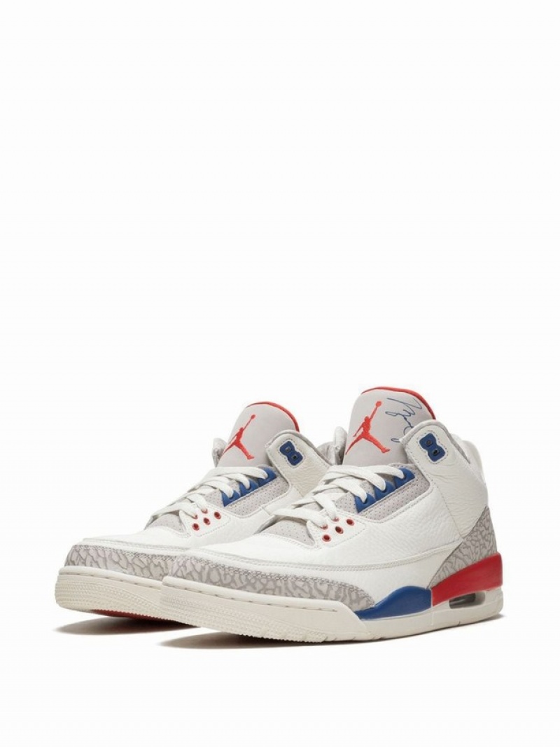 Nike Retro International Flight Women's Air Jordan 3 White / Red / Blue | VWJCTRE-79