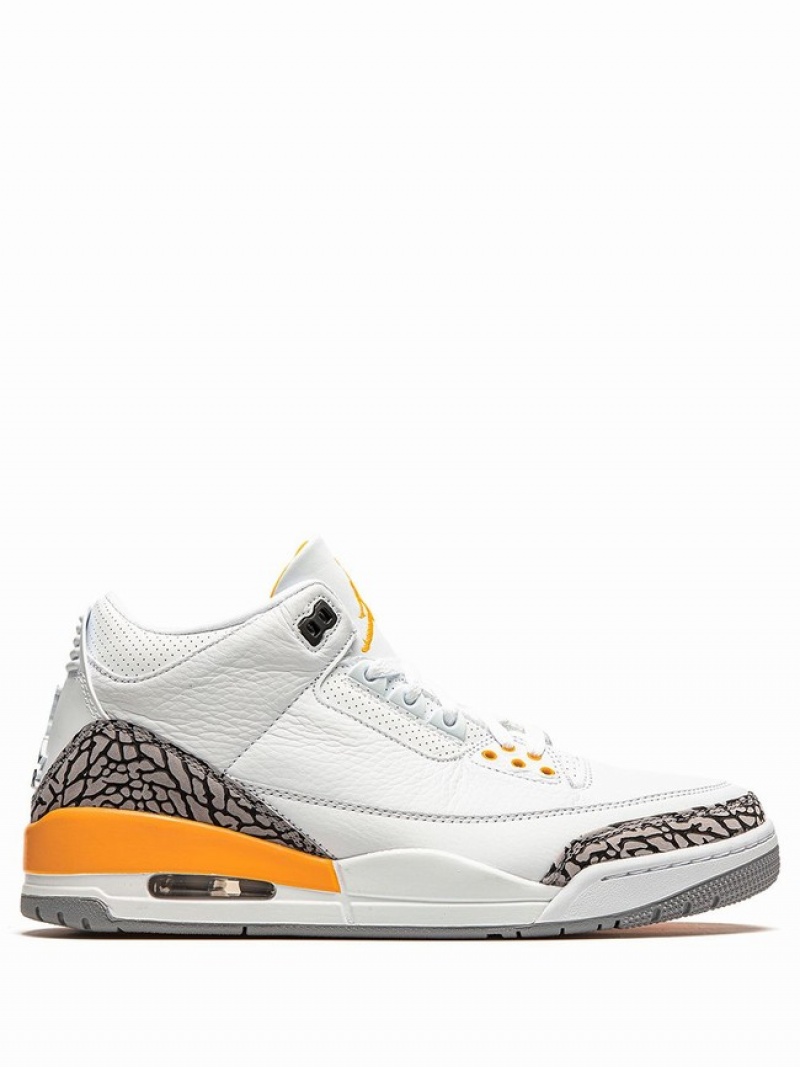 Nike Retro Laser Women\'s Air Jordan 3 White / Orange / Grey | FMESUGA-67