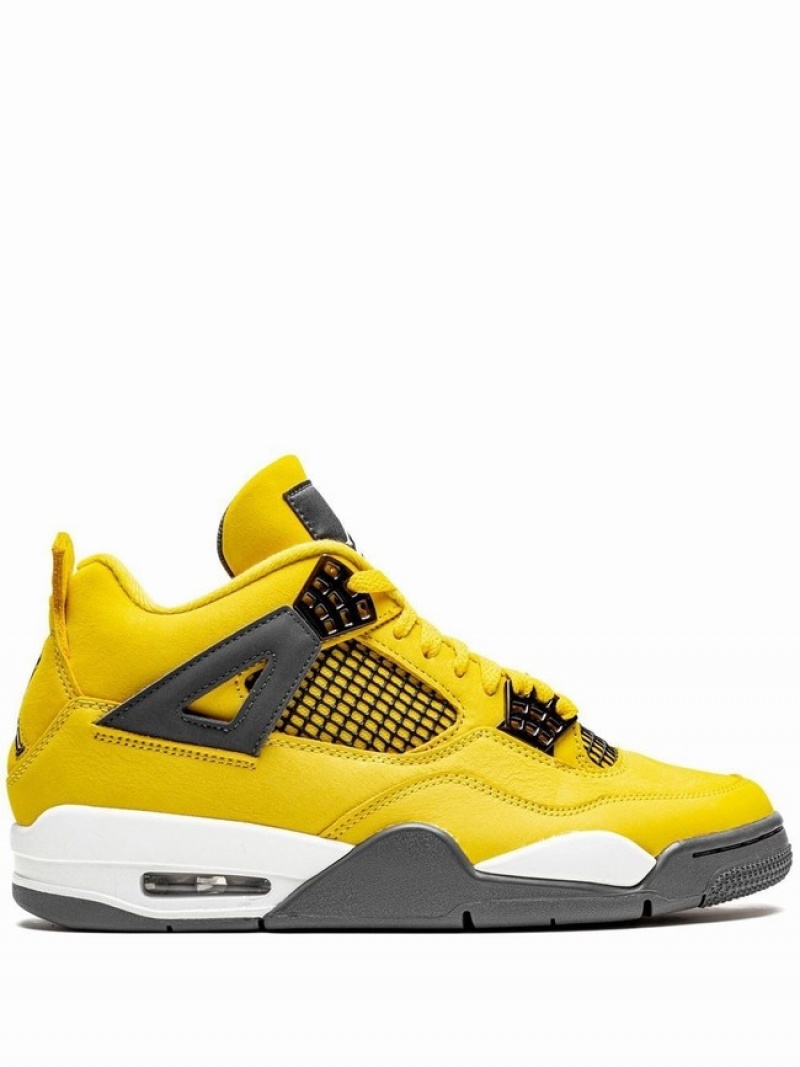 Nike Retro Lightning 2021 Men\'s Air Jordan 4 Yellow / Grey | FIDWLVY-23