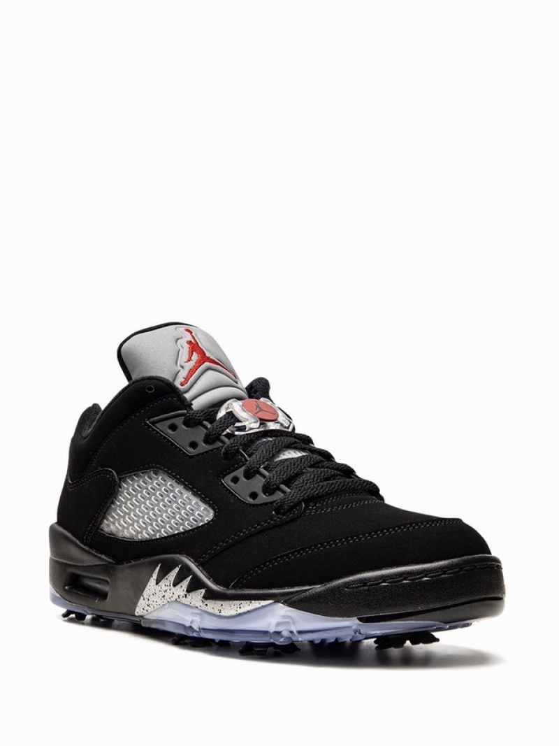 Nike Retro Low Golf Black Metallic Women's Air Jordan 5 Black | KRXCONM-34