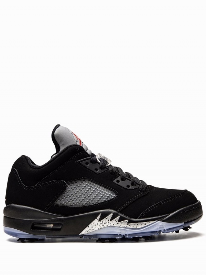 Nike Retro Low Golf Black Metallic Women\'s Air Jordan 5 Black | KRXCONM-34