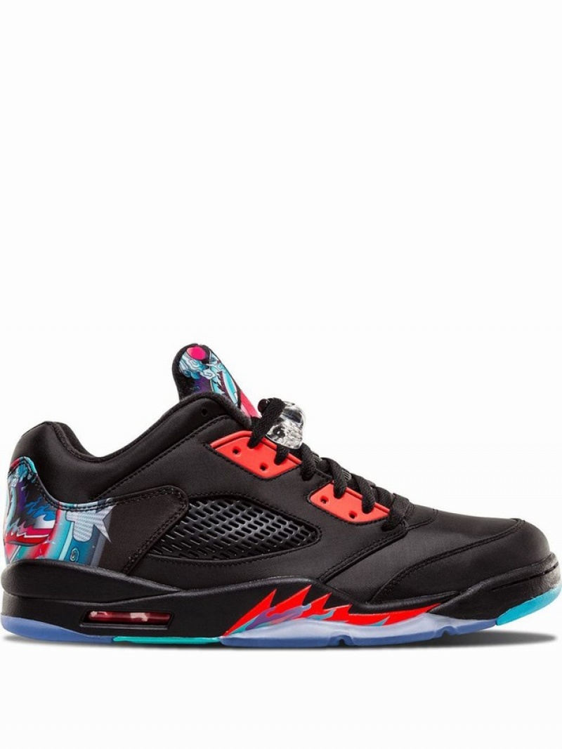 Nike Retro Low Men\'s Air Jordan 5 Black | XQORCJV-04