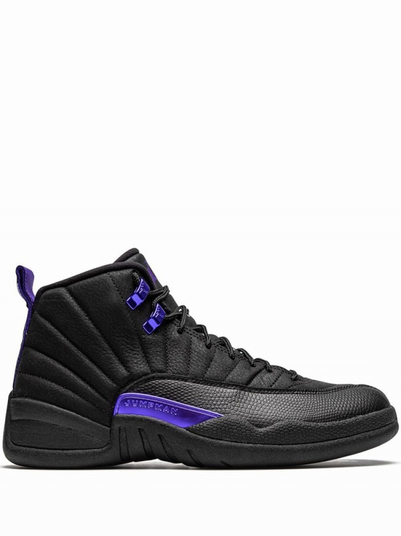 Nike Retro Men\'s Air Jordan 12 Black / Blue | KHSTPMU-10