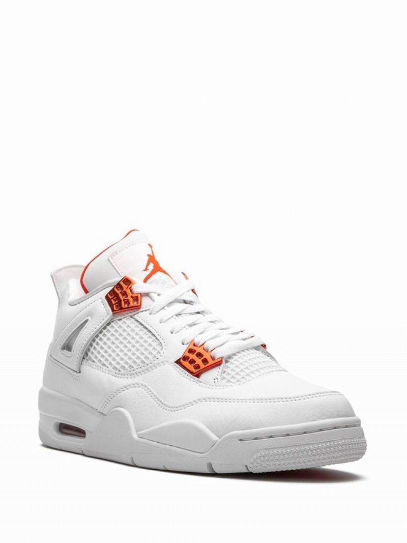 Nike Retro Metallic Pack - Men's Air Jordan 4 White / Orange | YNAMRBD-72