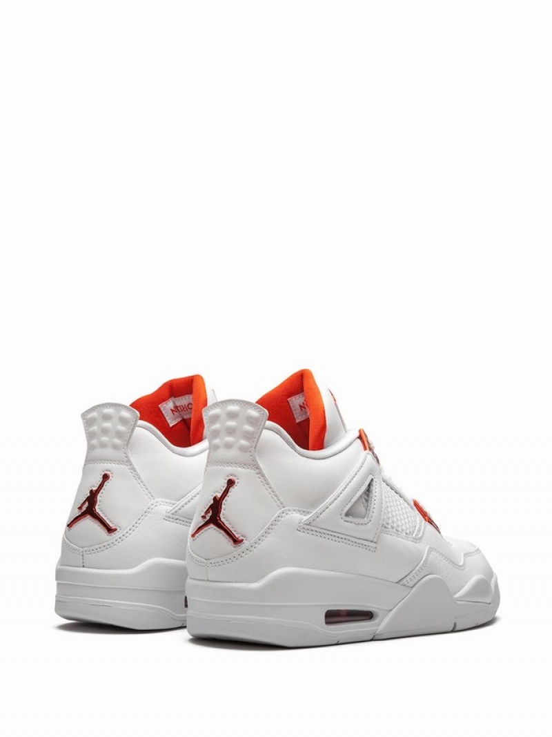 Nike Retro Metallic Pack - Men's Air Jordan 4 White / Orange | YNAMRBD-72