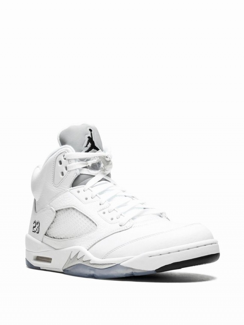 Nike Retro ''Metallic Silver'' Men's Air Jordan 5 White | BJWSEQX-02