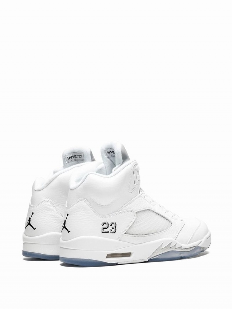 Nike Retro ''Metallic Silver'' Men's Air Jordan 5 White | BJWSEQX-02