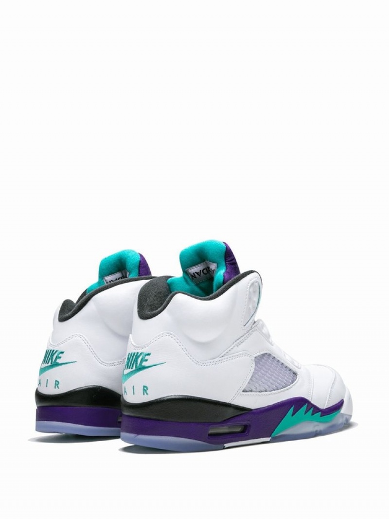 Nike Retro NRG Fresh Prince Of Bel-Air Men's Air Jordan 5 White / Purple | BTECWAG-01