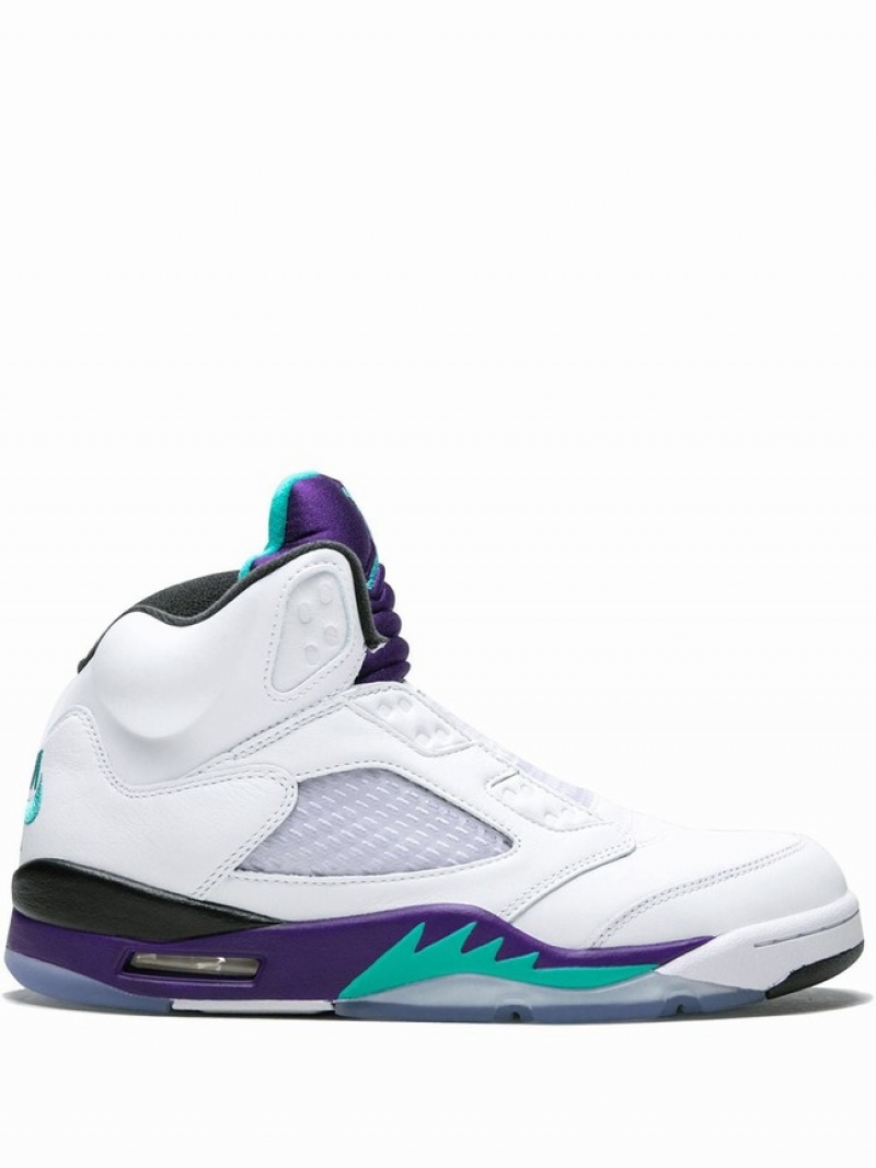 Nike Retro NRG Fresh Prince Of Bel-Air Men\'s Air Jordan 5 White / Purple | BTECWAG-01