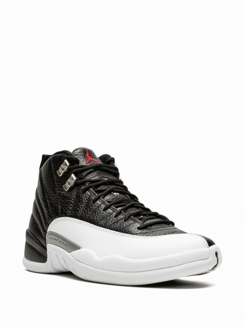 Nike Retro Playoffs 2022 Men's Air Jordan 12 Black / White | CBZHGQL-28