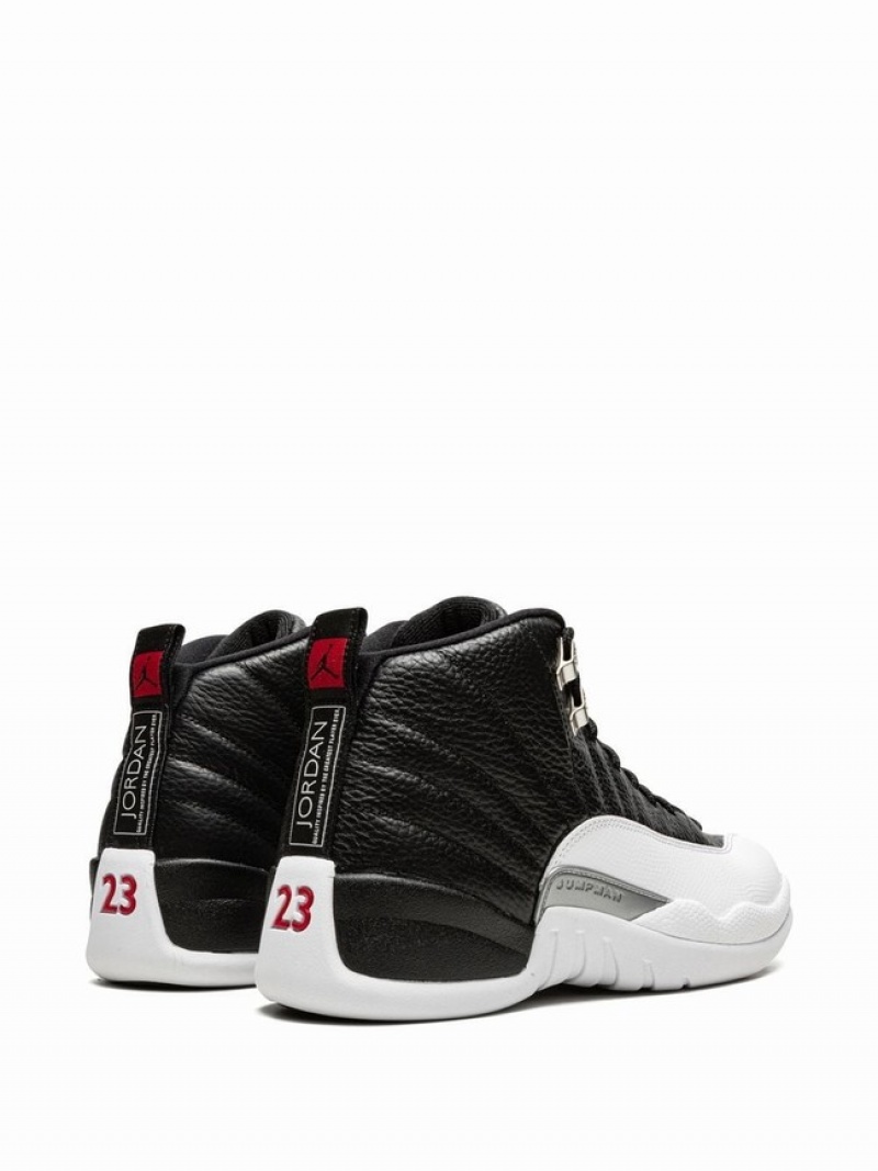 Nike Retro Playoffs 2022 Men's Air Jordan 12 Black / White | CBZHGQL-28