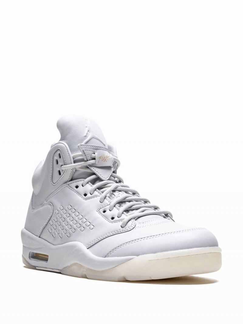 Nike Retro Prem Pure Platinum Men's Air Jordan 5 White | BOTKQDP-96