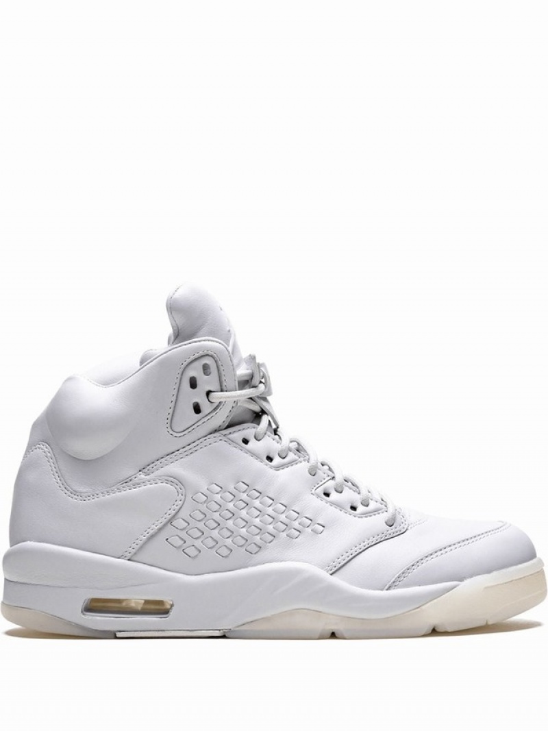 Nike Retro Prem Pure Platinum Men\'s Air Jordan 5 White | BOTKQDP-96