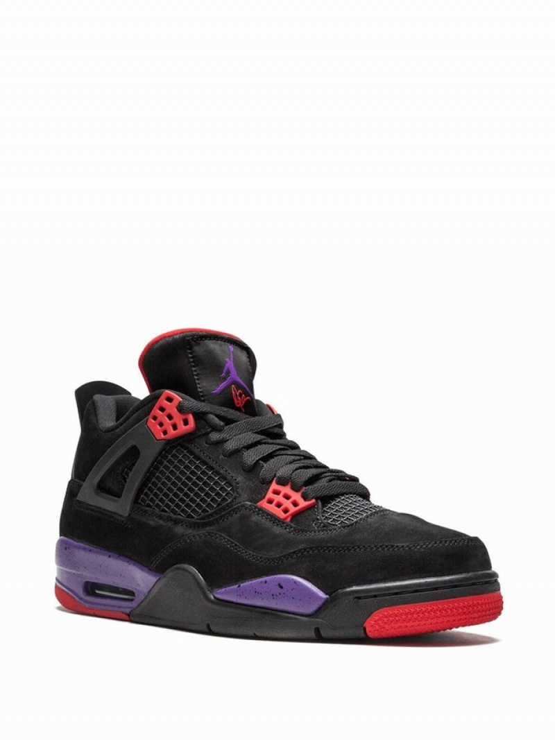 Nike Retro Raptors/Drake Ovo Women's Air Jordan 4 Black / Red / Purple | RPIMCNH-17