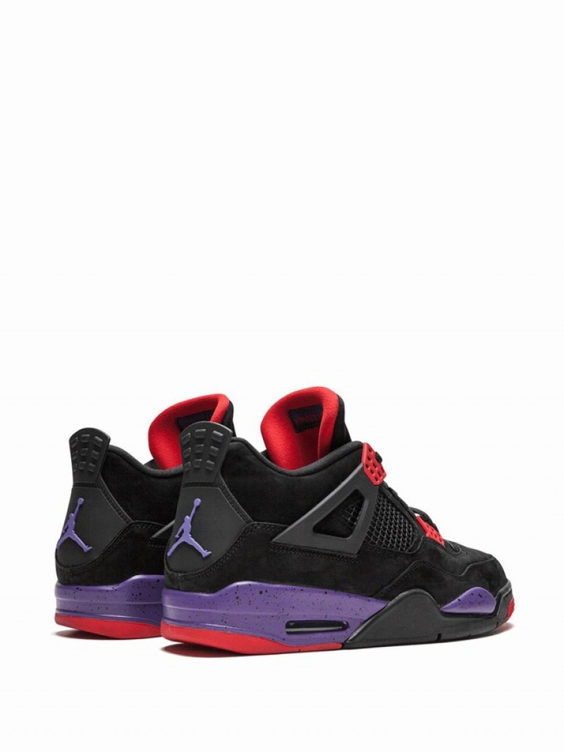 Nike Retro Raptors/Drake Ovo Women's Air Jordan 4 Black / Red / Purple | RPIMCNH-17