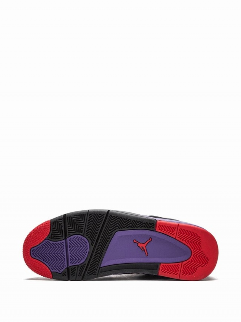 Nike Retro Raptors/Drake Ovo Women's Air Jordan 4 Black / Red / Purple | RPIMCNH-17