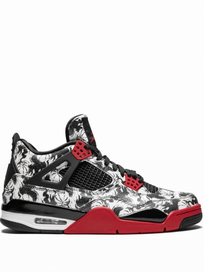 Nike Retro Singles Day/Tattoo Men\'s Air Jordan 4 White / Black / Red | LXOWHJC-86