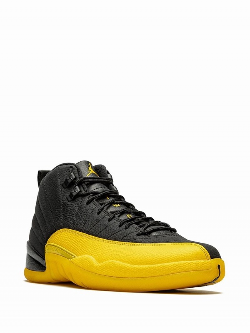 Nike Retro University Men's Air Jordan 12 Black / Yellow | LJKSUAX-12