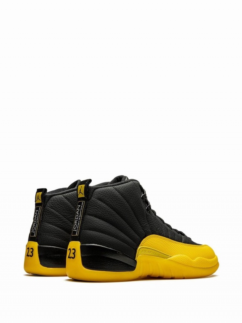 Nike Retro University Men's Air Jordan 12 Black / Yellow | LJKSUAX-12