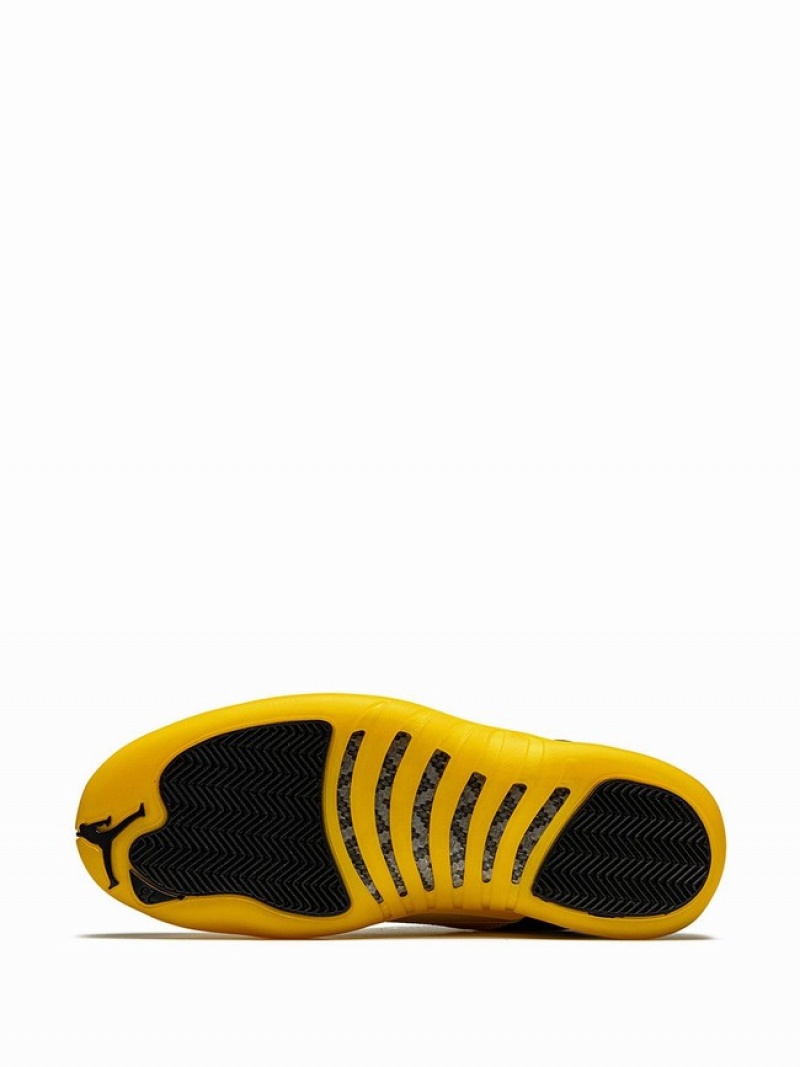 Nike Retro University Men's Air Jordan 12 Black / Yellow | LJKSUAX-12