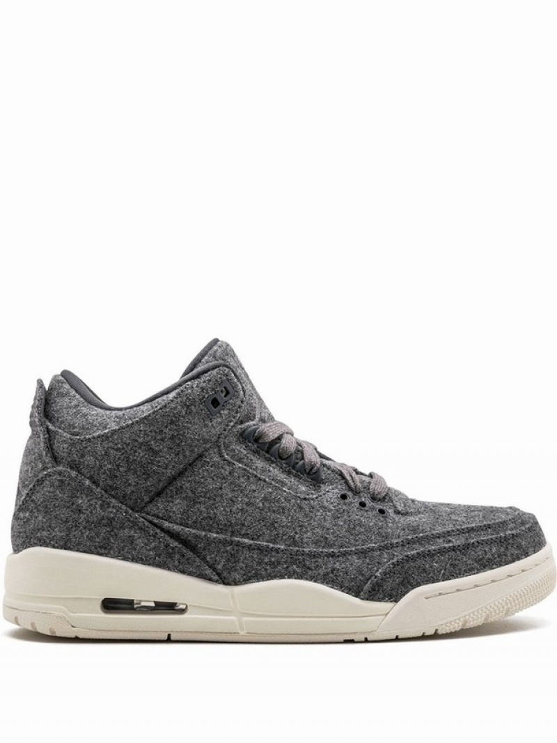 Nike Retro Wool Men\'s Air Jordan 3 Grey | ISRKGHQ-42