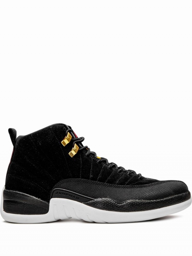 Nike Reverse Taxi Women\'s Air Jordan 12 Black | TINUODG-54