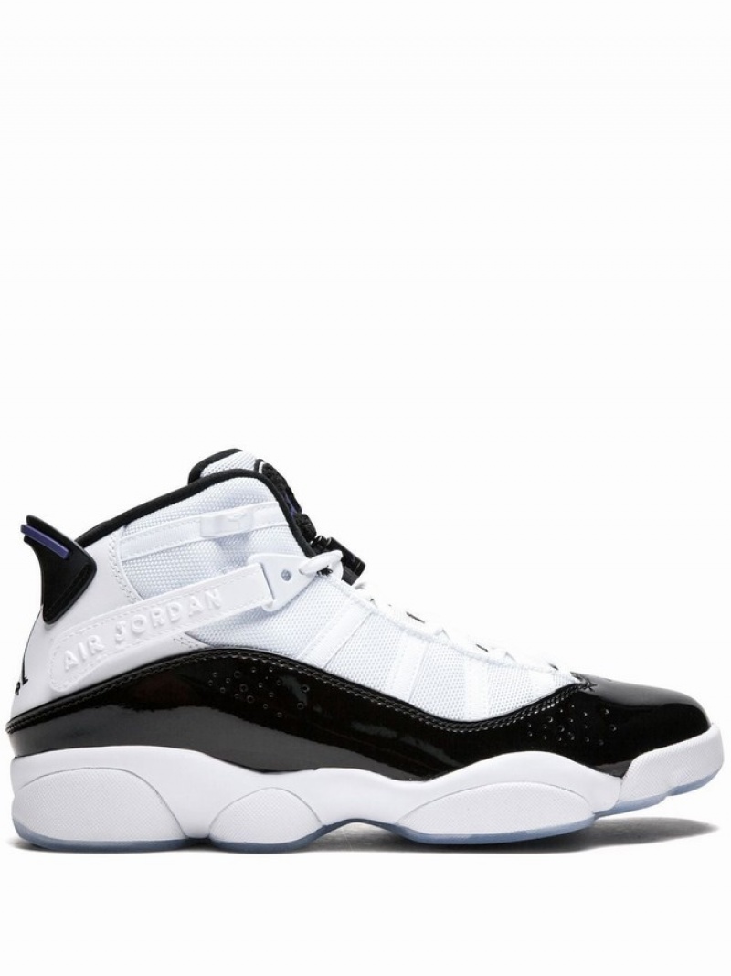 Nike Rings Men\'s Air Jordan 6 White / Black | NQOEFZD-52