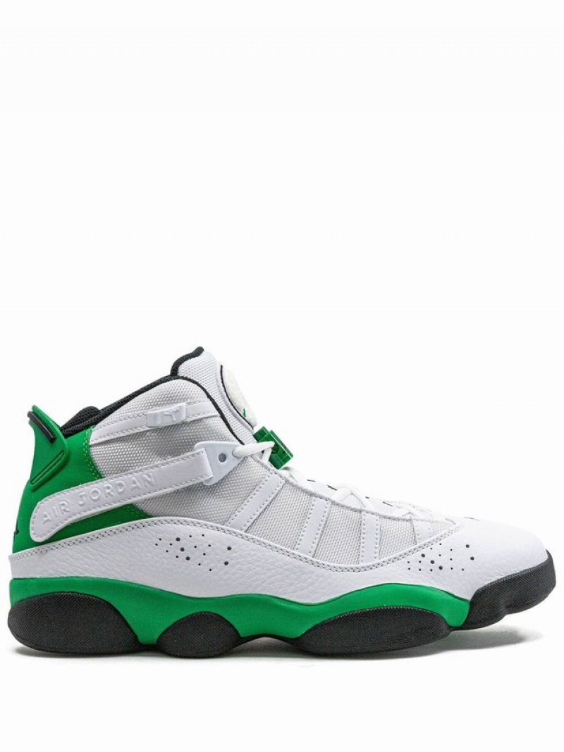 Nike Rings Men\'s Air Jordan 6 White / Green | SPJZGNA-56