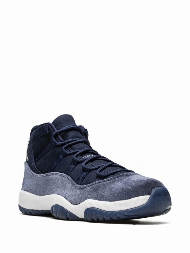 Nike Velvet Midnight Navy Women's Air Jordan 11 Navy / Blue | MCVFGZL-51