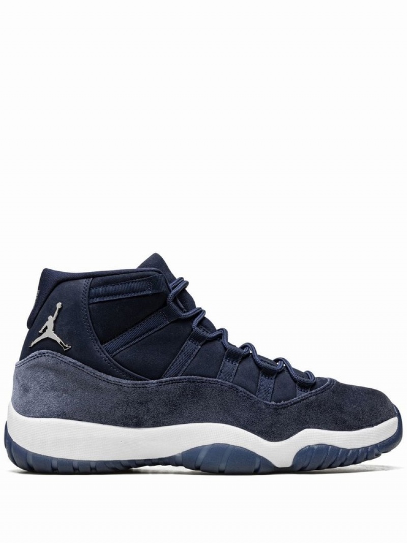 Nike Velvet Midnight Navy Women\'s Air Jordan 11 Navy / Blue | MCVFGZL-51