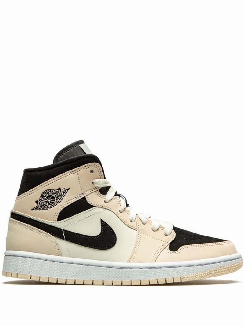 Nike Wmns Mid Women\'s Air Jordan 1 Beige / Black | FBRSZUD-29