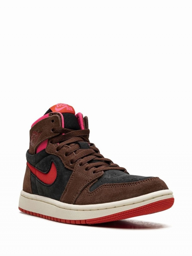 Nike Zoom Air CMFT Cacao Wow/Picante Women's Air Jordan 1 Red / Black / Pink | PFQURYZ-36