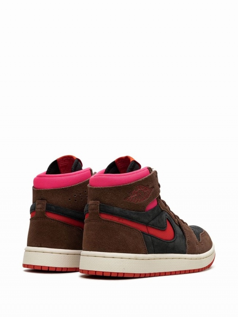 Nike Zoom Air CMFT Cacao Wow/Picante Women's Air Jordan 1 Red / Black / Pink | PFQURYZ-36