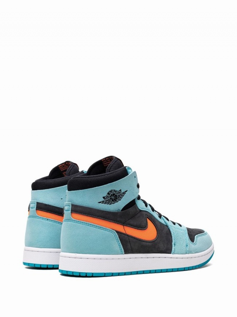 Nike Zoom CMFT 2 Bleached Aqua Men's Air Jordan 1 Blue / Black | BHWNKJU-82