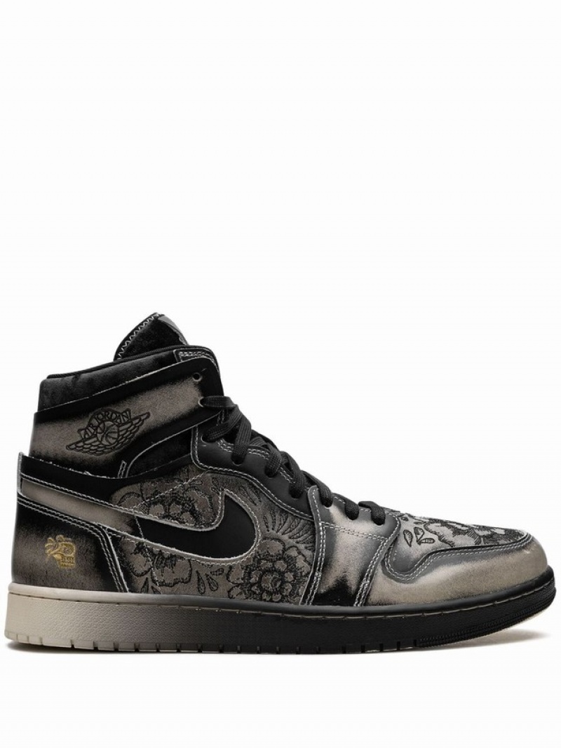 Nike Zoom CMFT 2 Dia De Los Muertos Men\'s Air Jordan 1 Black | GLDTBAE-62