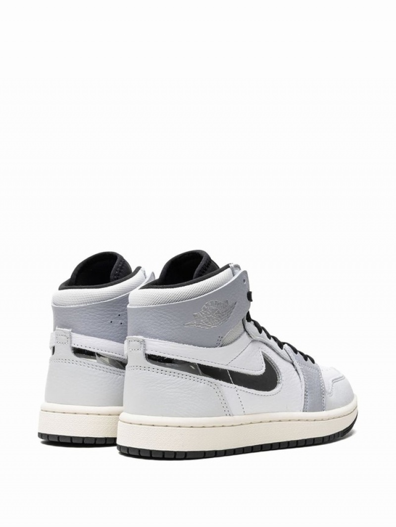 Nike Zoom CMFT 2 Metallic Silver Women's Air Jordan 1 White / Grey | CBRXGVH-02